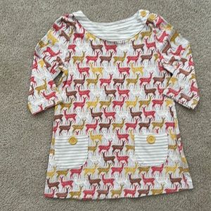 Mini Boden Deer Dress Sz 5-6